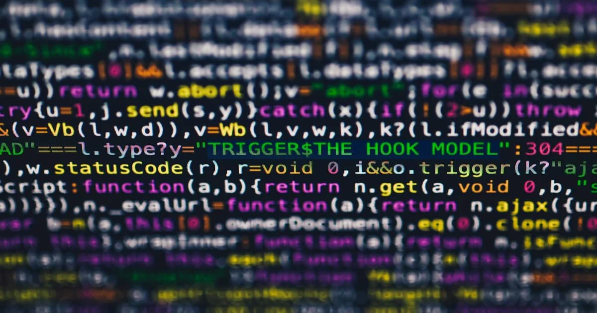 Representational image: colorful source code on a dark screen, symbolizing turning a hardcoded loop into a declarative query