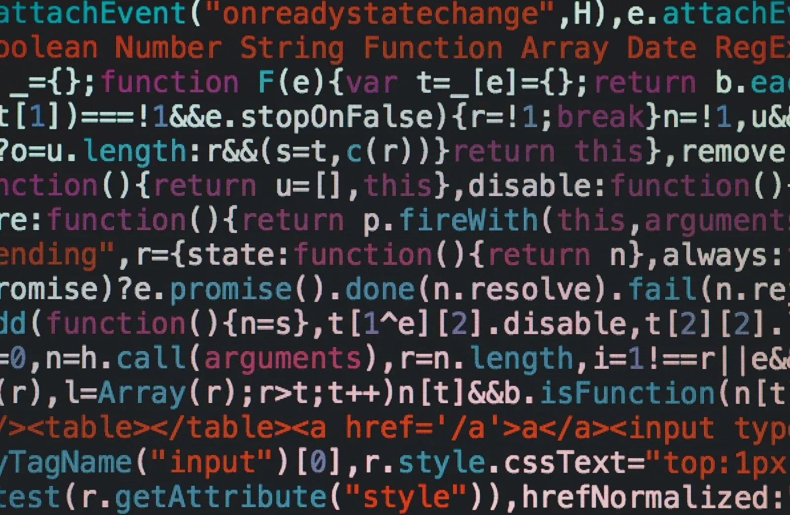 Colorful programming code on a dark computer screen, symbolizing a SQL statement beginning its journey